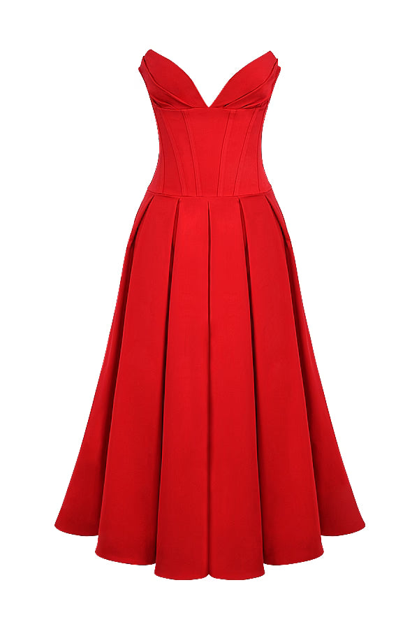 Scarlet Silk Slip Dress