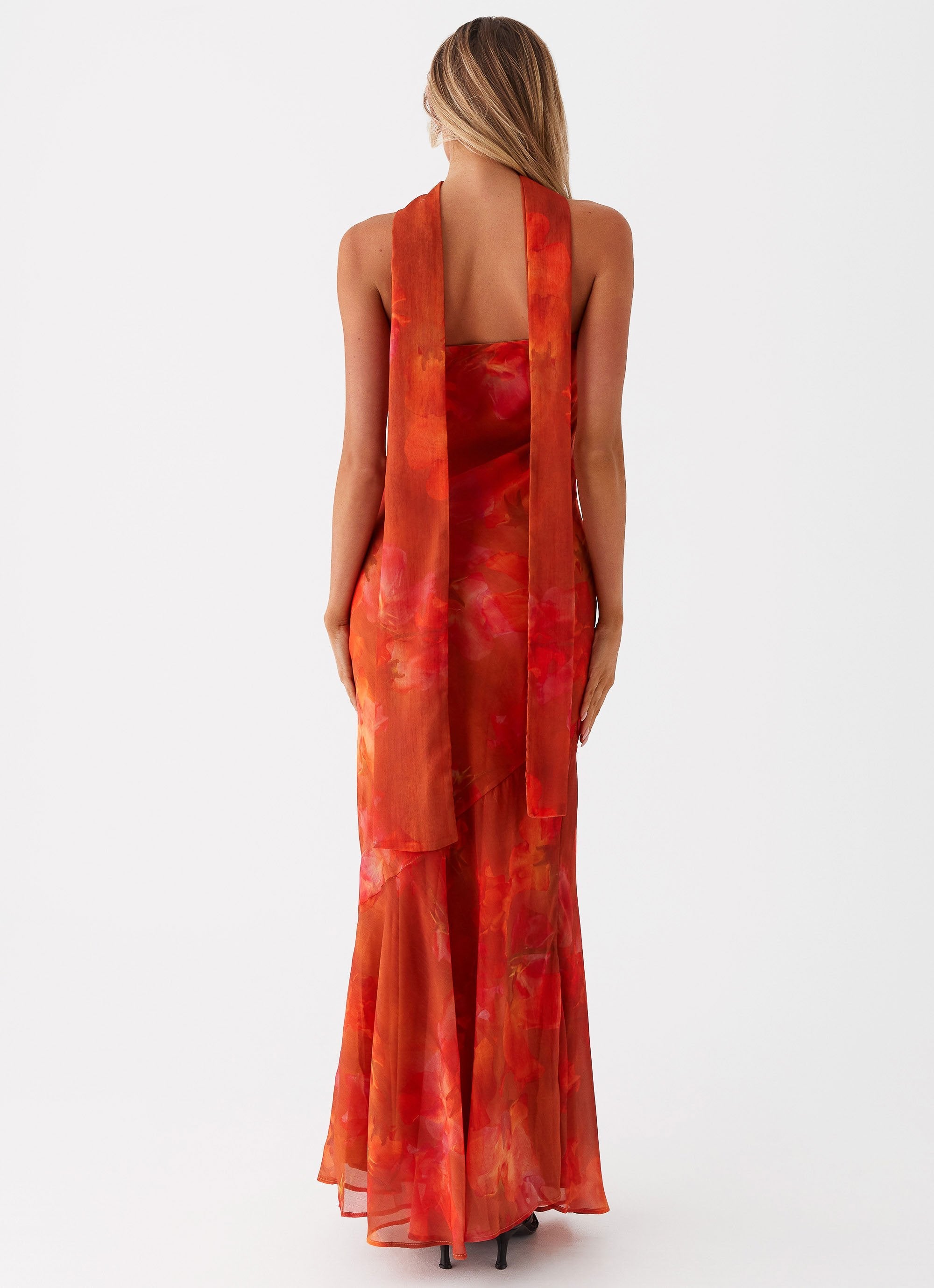Crimson Serenity Maxi Dress