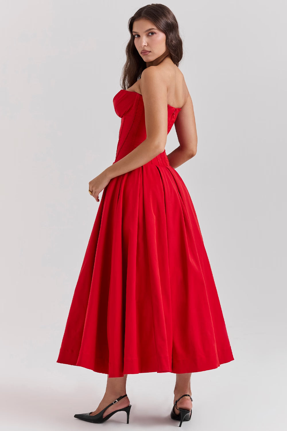 Scarlet Silk Slip Dress