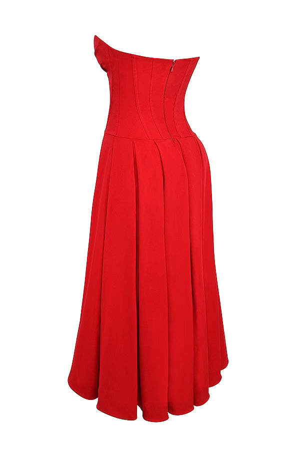 Scarlet Silk Slip Dress