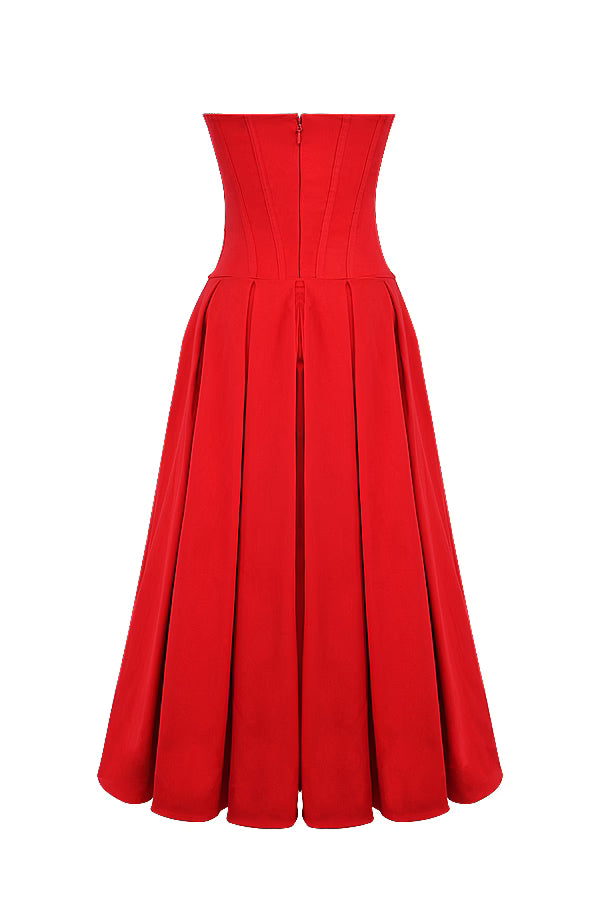 Scarlet Silk Slip Dress