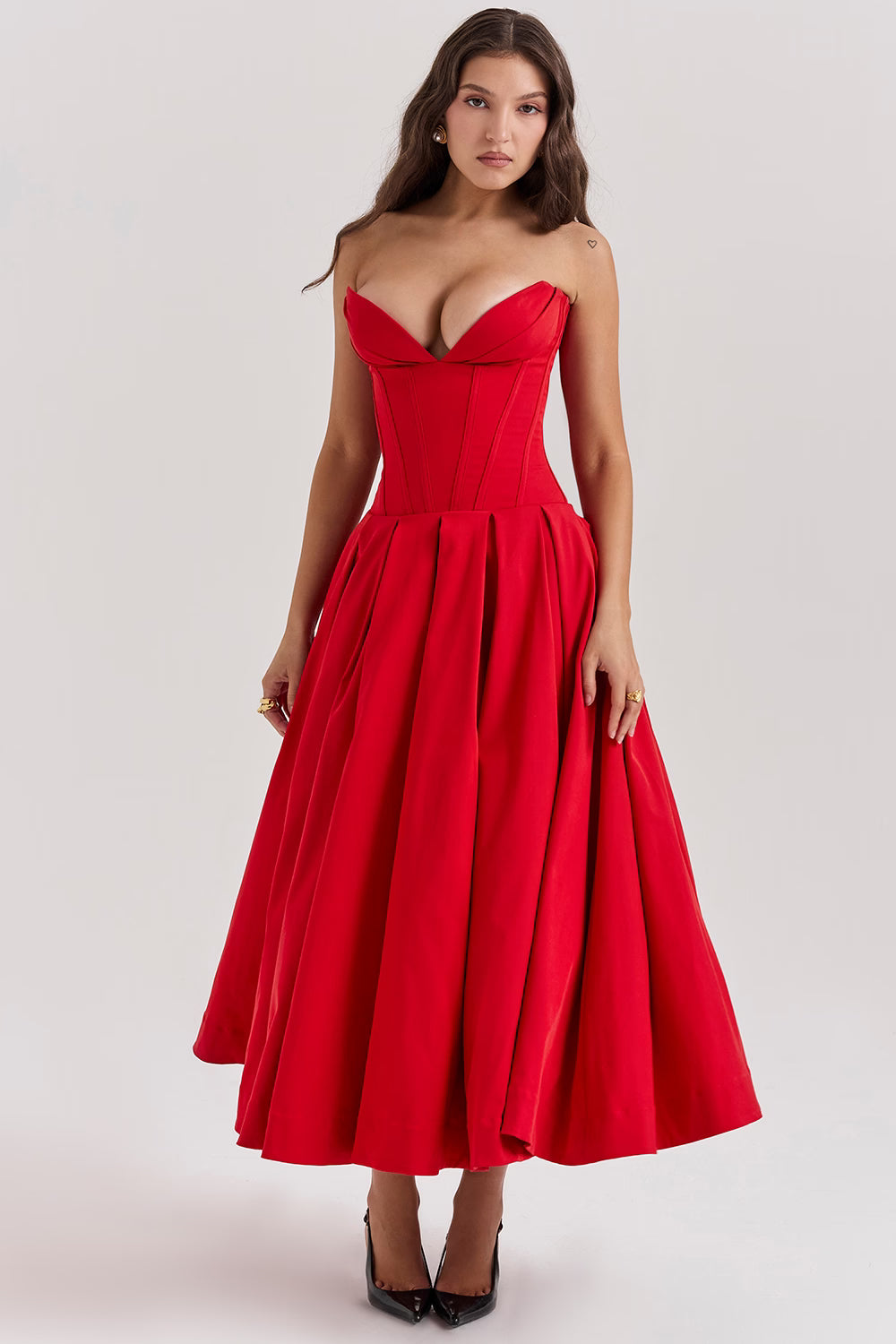 Scarlet Silk Slip Dress